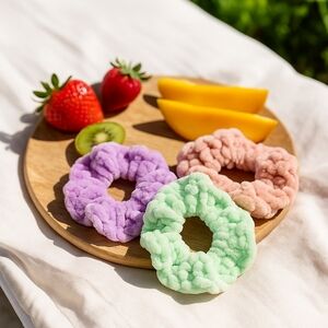 Vibrant Hair Scrunchies Trio